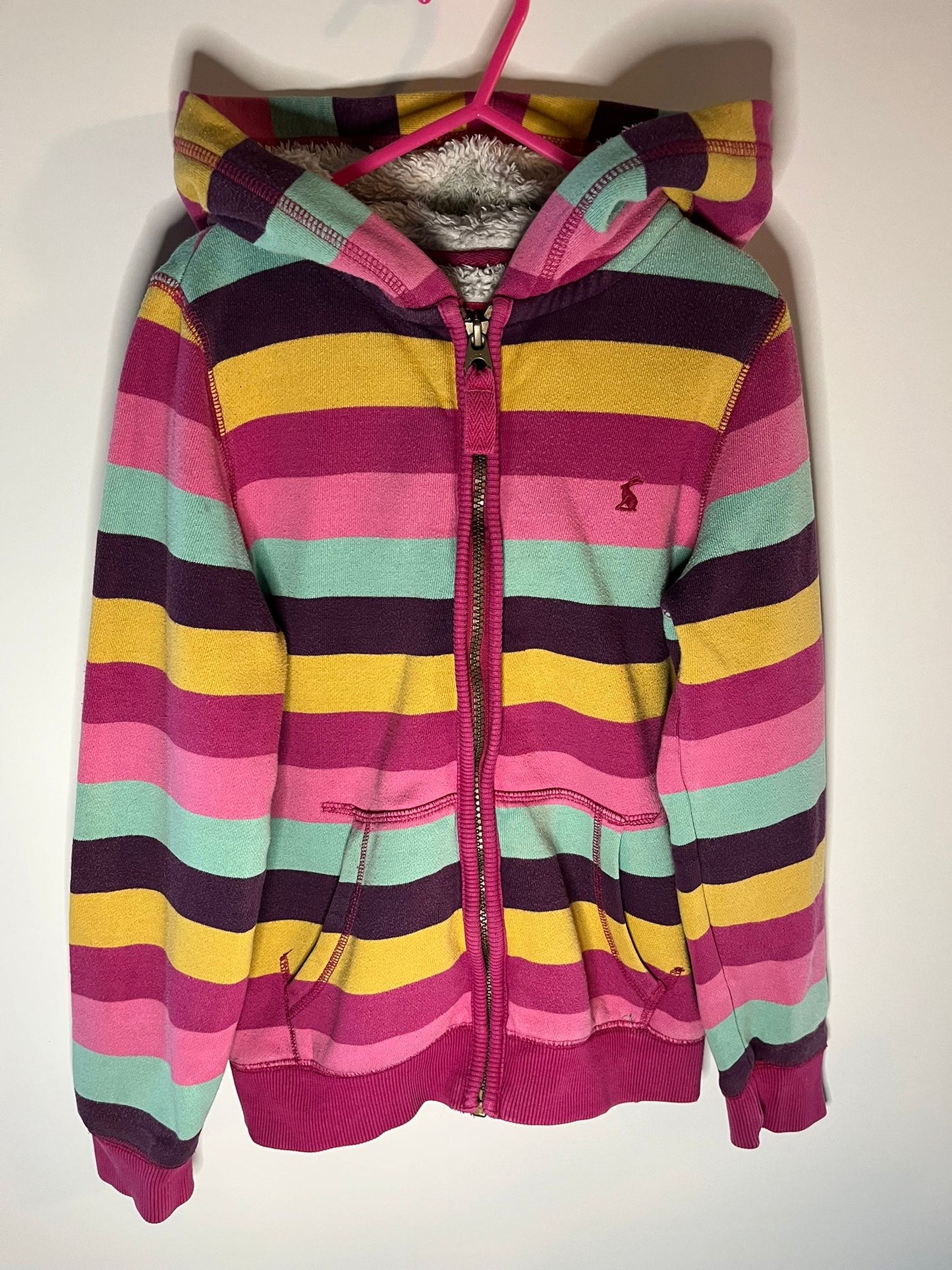 Colorful stripped hoodie by joules, preloved little drums