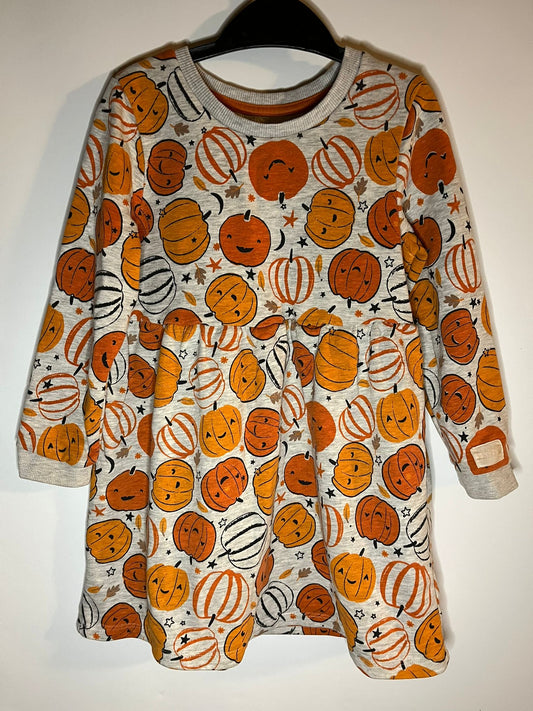Nutmeg girls pumpkin dress size 4-5 years - preloved - Little Drums