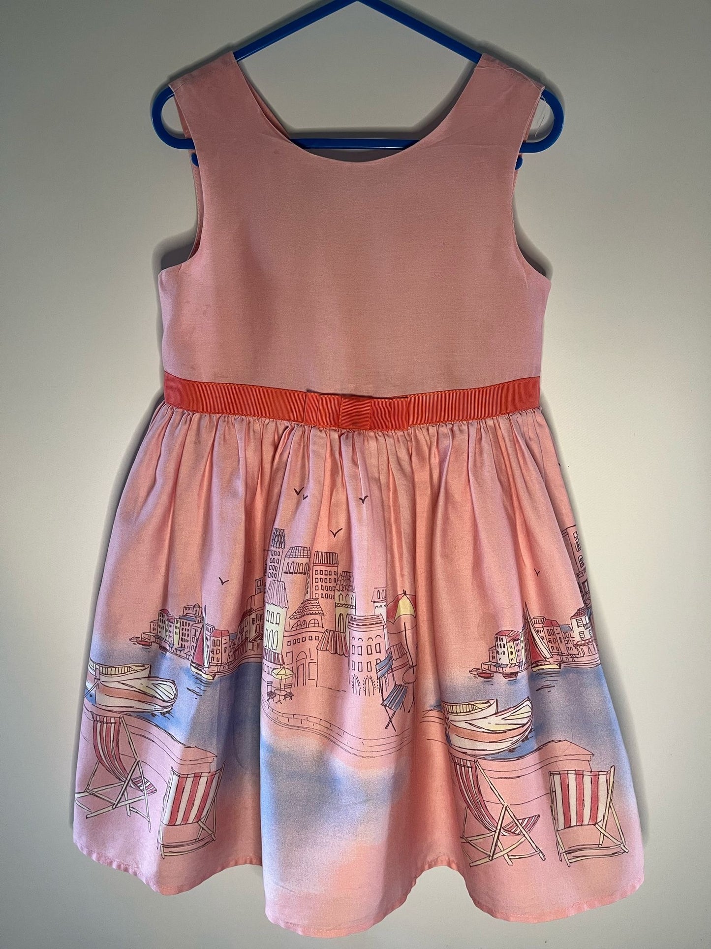 Preloved Jasper Conran pink seaside dress size 4 to 5 years. Little Drums