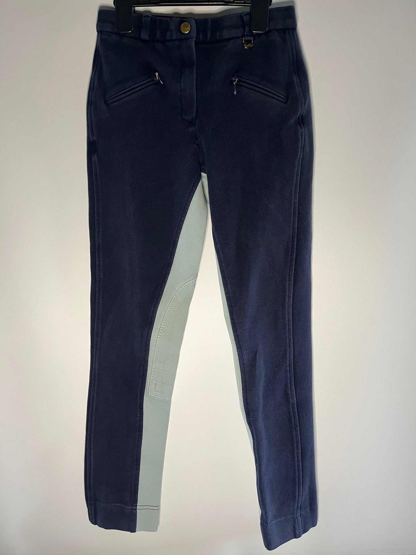Preloved Gallop navy jodhpurs 24inchs size 8 to 10 years. Little Drums.