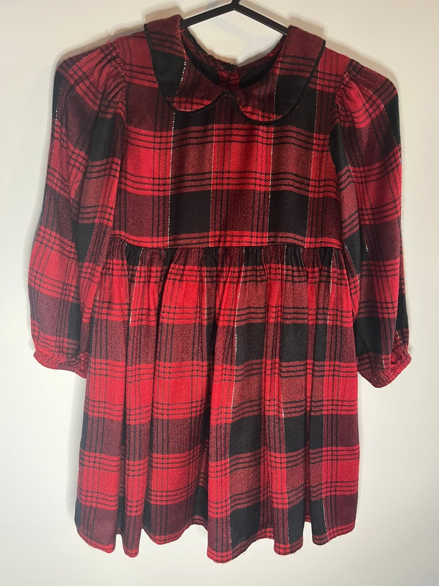 Red and black checked dress, Matalan preloved little drums