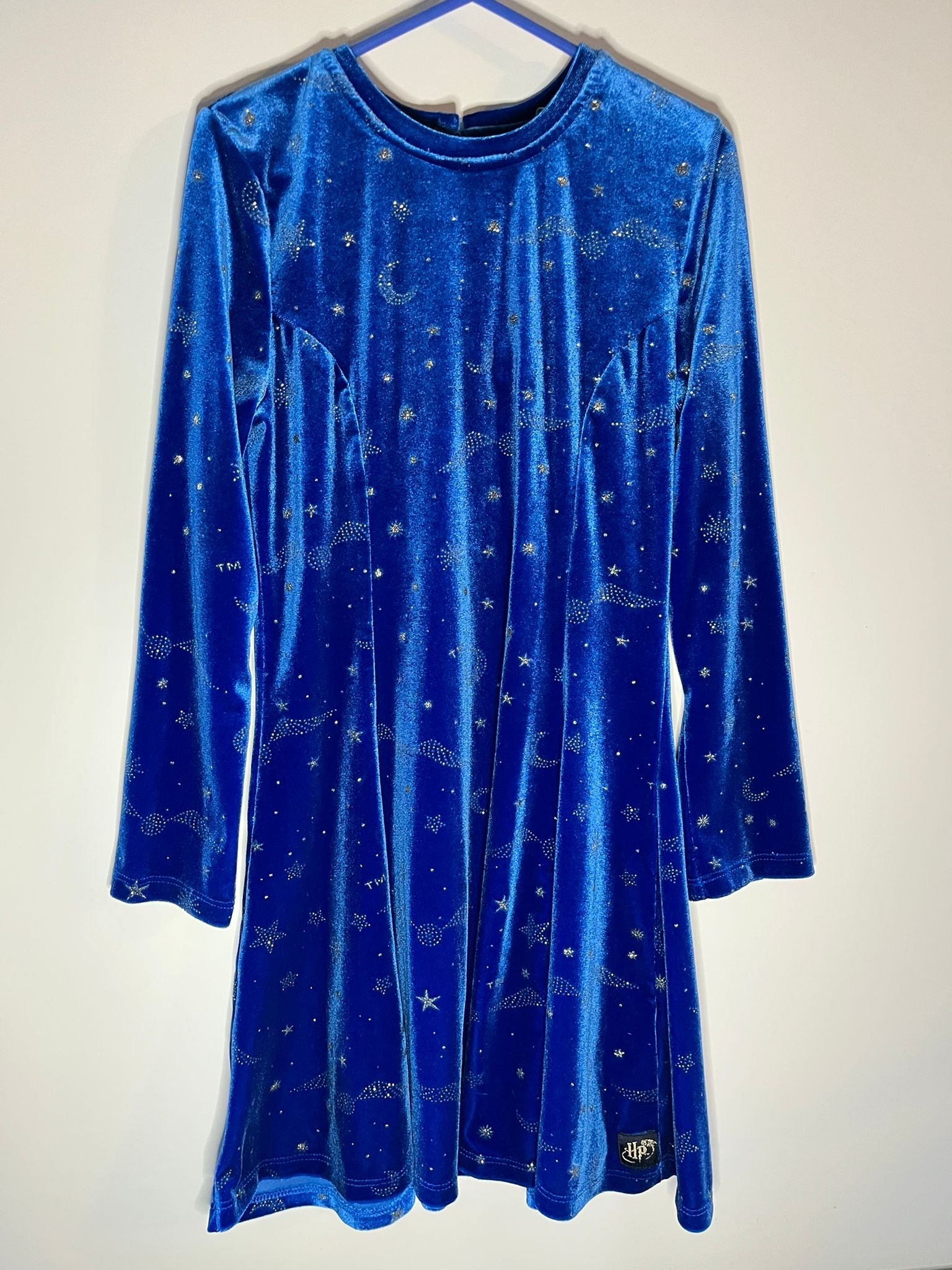Blue velvet Harry Potter dress, M&S preloved little drums