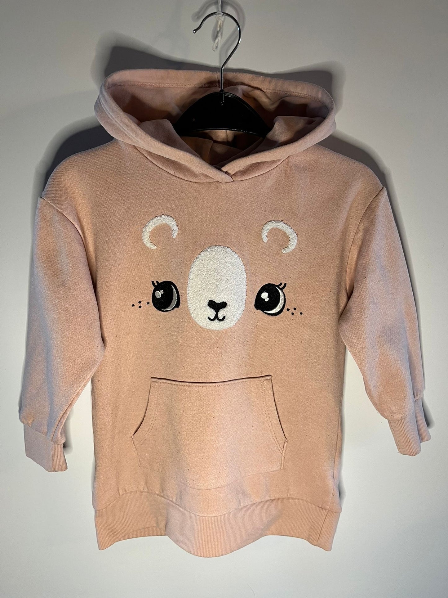 Pink bear hoodie H&M 2-4 years / little drums preloved children clothing