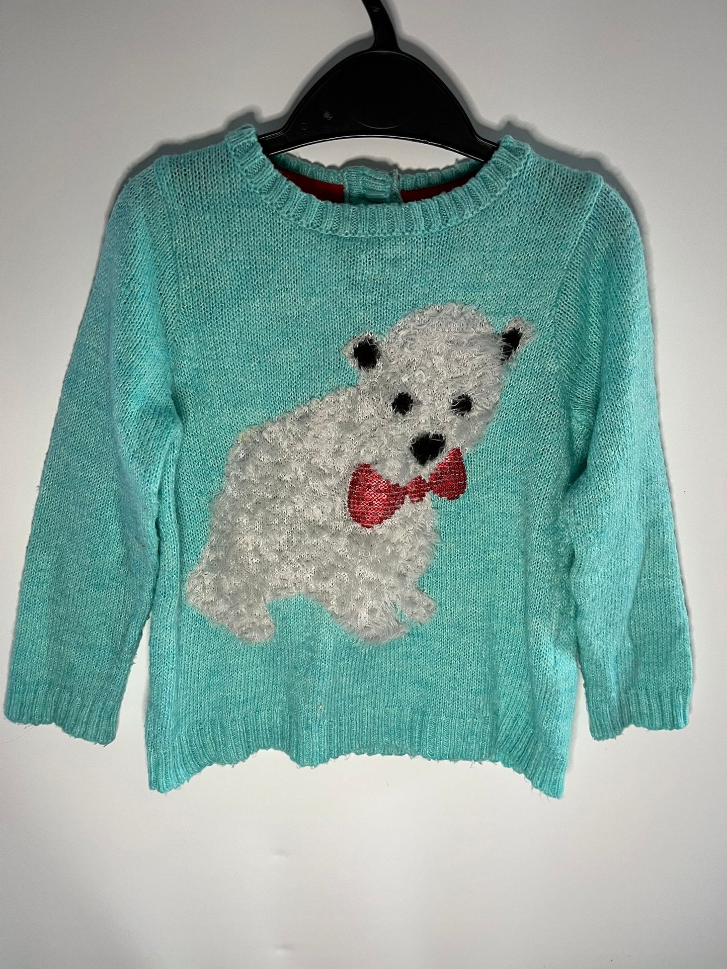 Preloved Indigo collection polar bear blue baggy jumper size 3 to 4 years. Little Drums