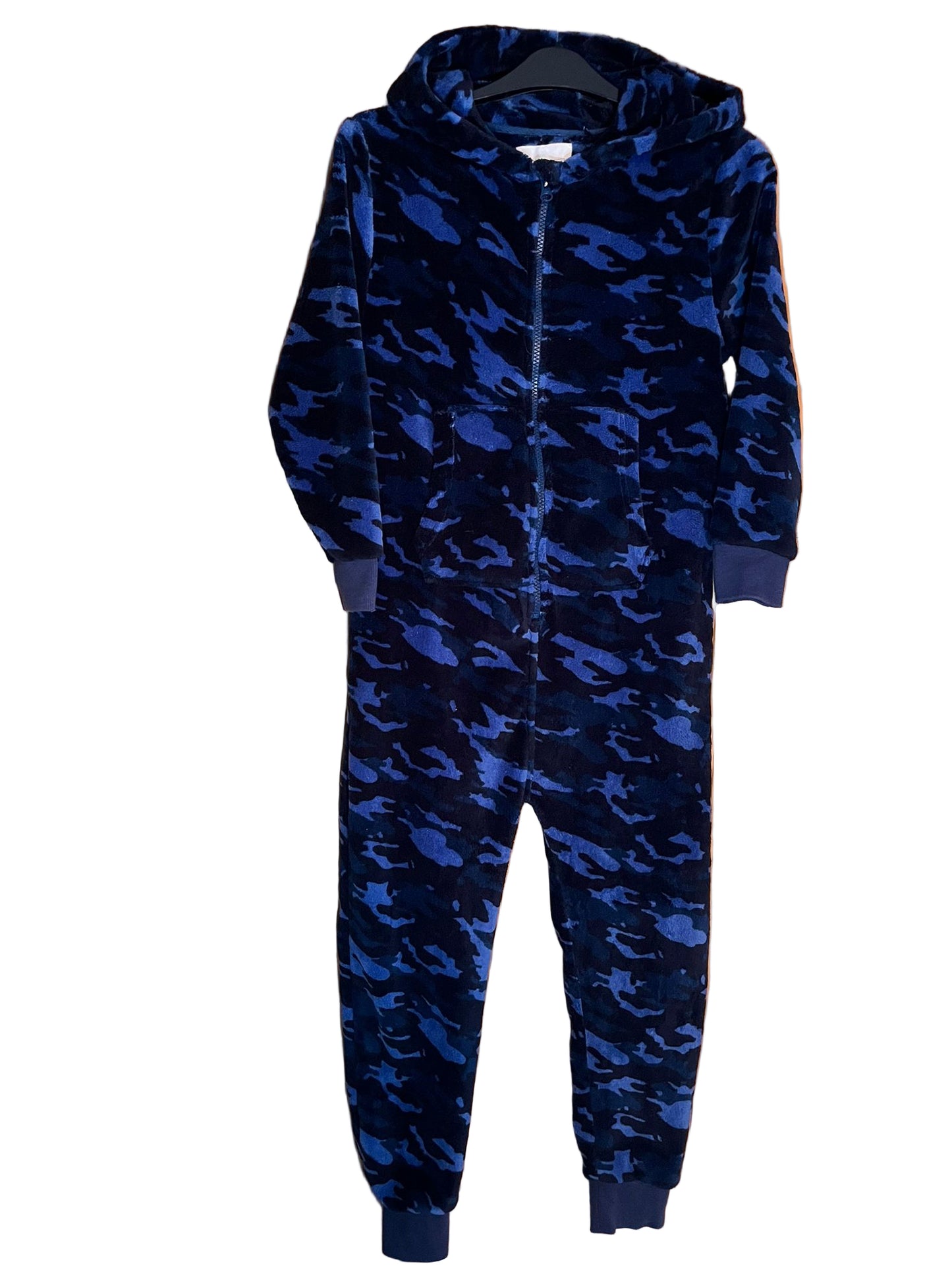 Blue camouflage onesie, next size 8 years - Preloved little drums
