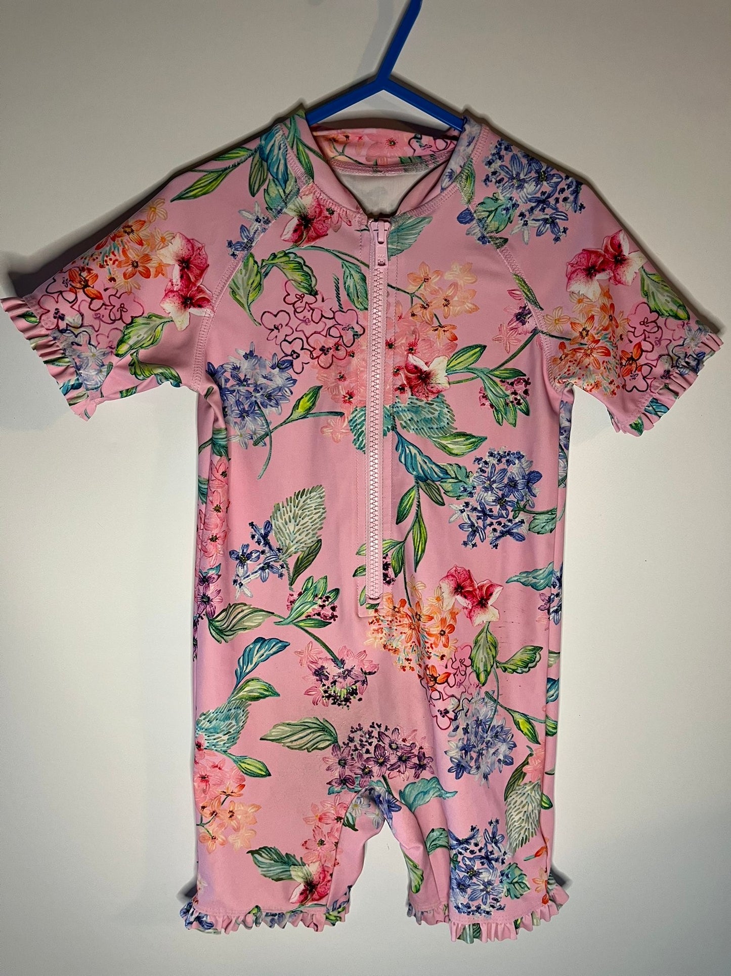 Pink floral swimsuit, next preloved little drums