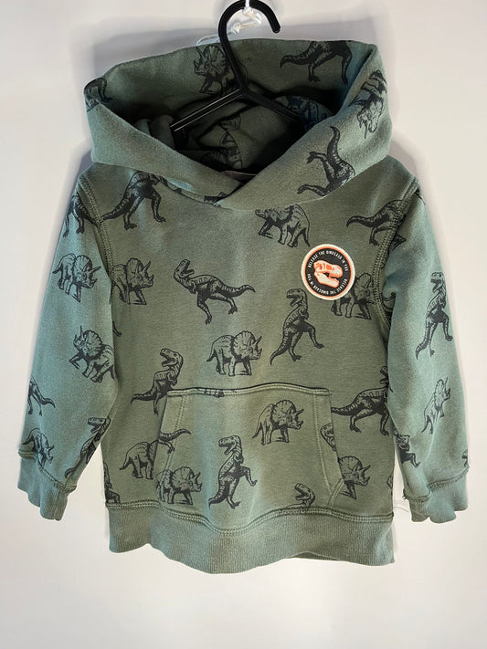 H&M Green hoodie, dinosaur preloved little drums 