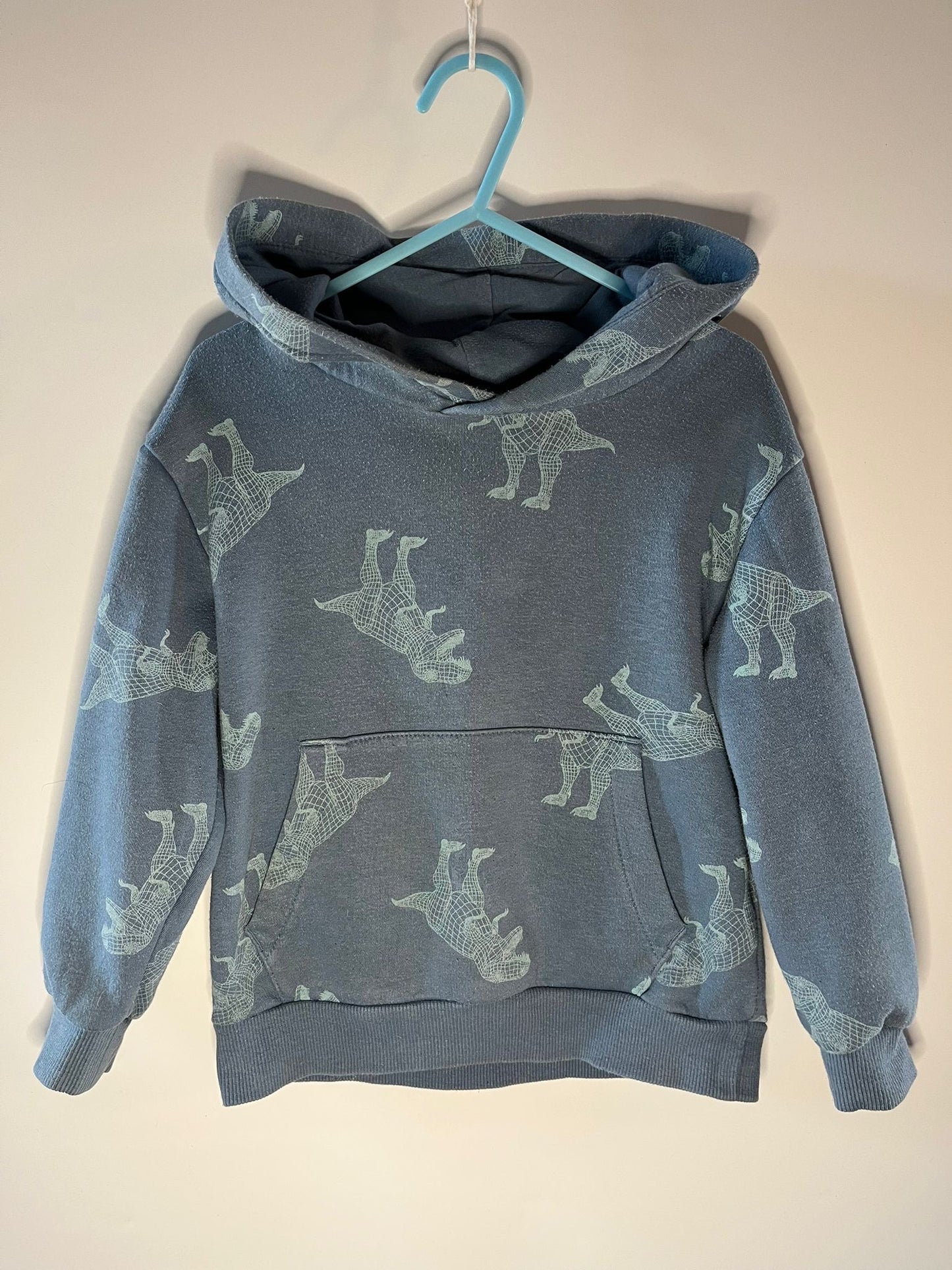 H&M blue hoodie with dinosaur size 2-3 years preloved little drums 