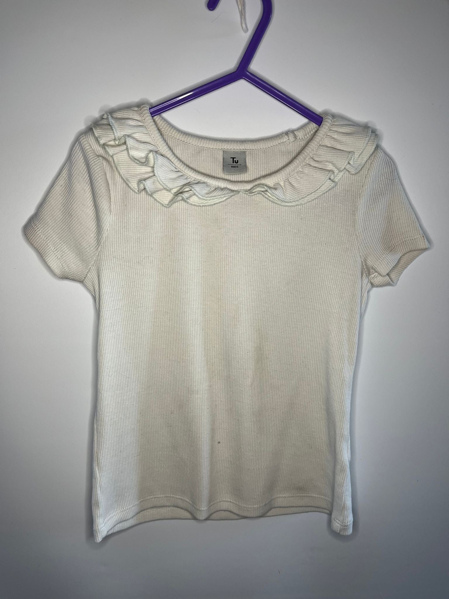 Cream ribbed top TU preloved little drums 
