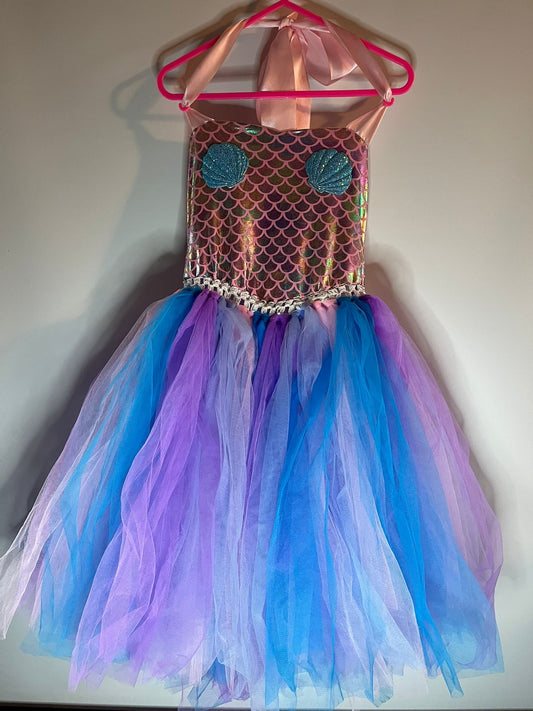 Colorful dress with fish-scale top and tulle skirt. Mermaid dress - Preloved - Little Drums