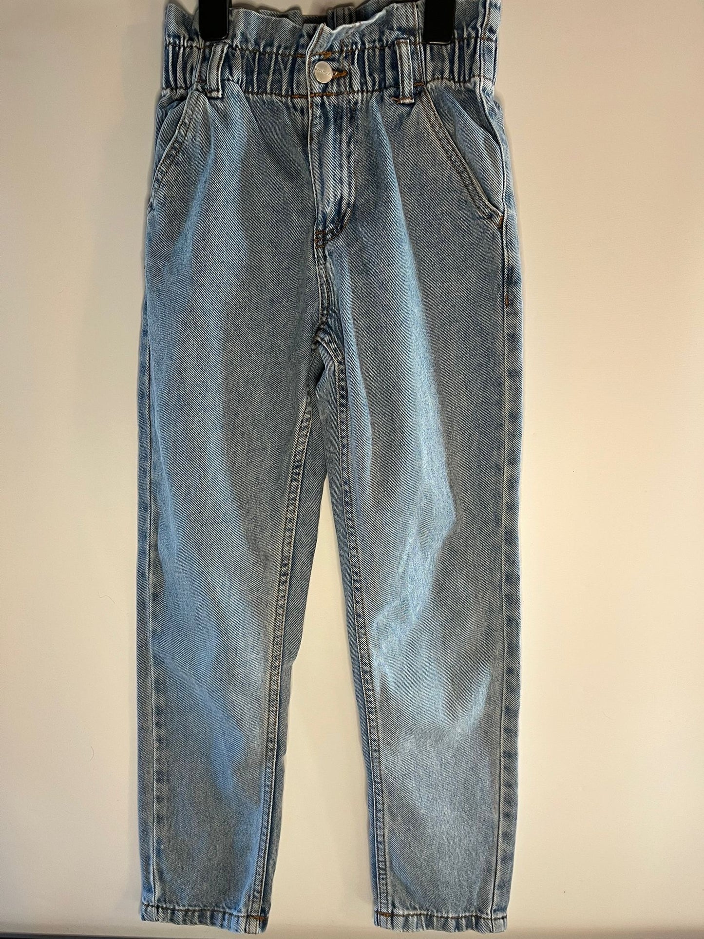Denim gather top jeans, size 9-10 years. little drums preloved 