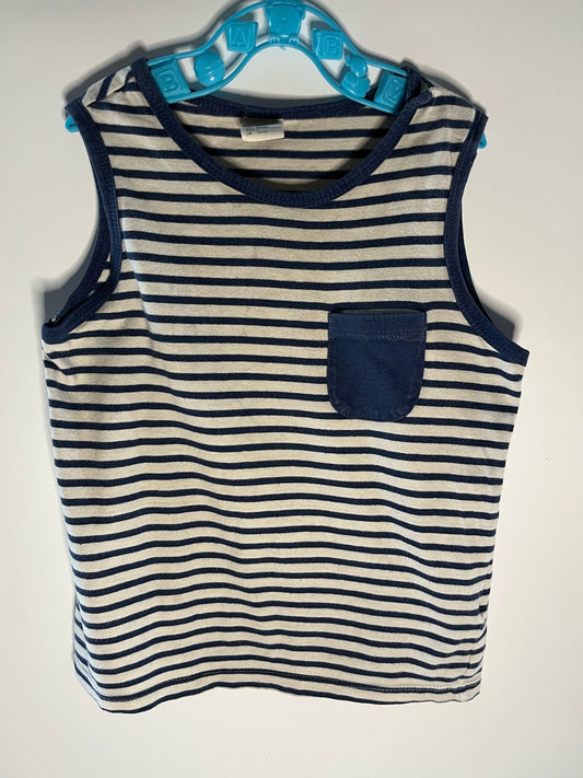 Preloved H&M navy and white stripe vest size 1 1/2 to 2 years. Little Drums