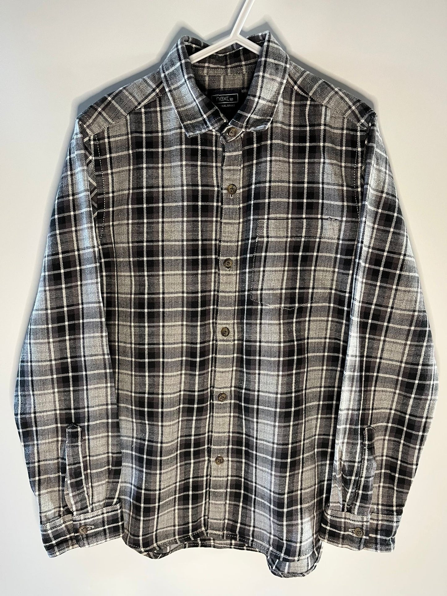 Grey checked shirt next preloved children clothing little drums 