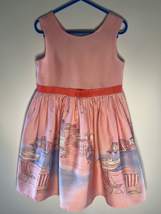 Preloved Jasper Conran pink seaside dress size 4 to 5 years. Little Drums