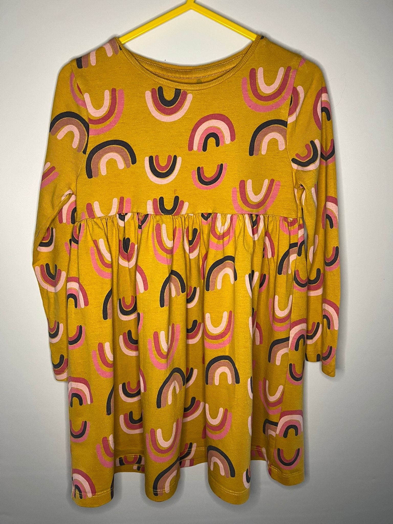 Yellow rainbow dress preloved little drums 