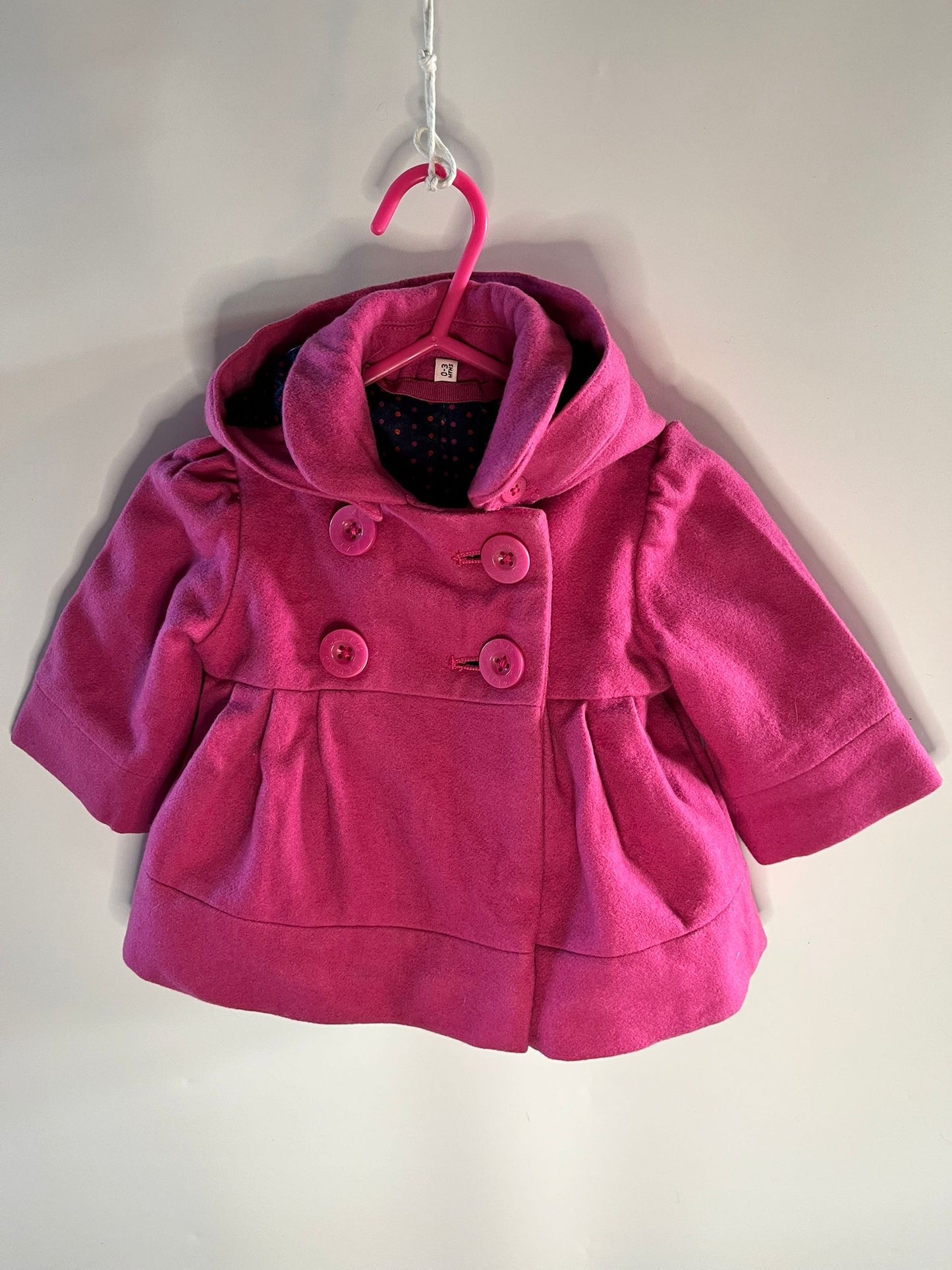 Pink ted baker coat size 0-3 months little drums preloved 