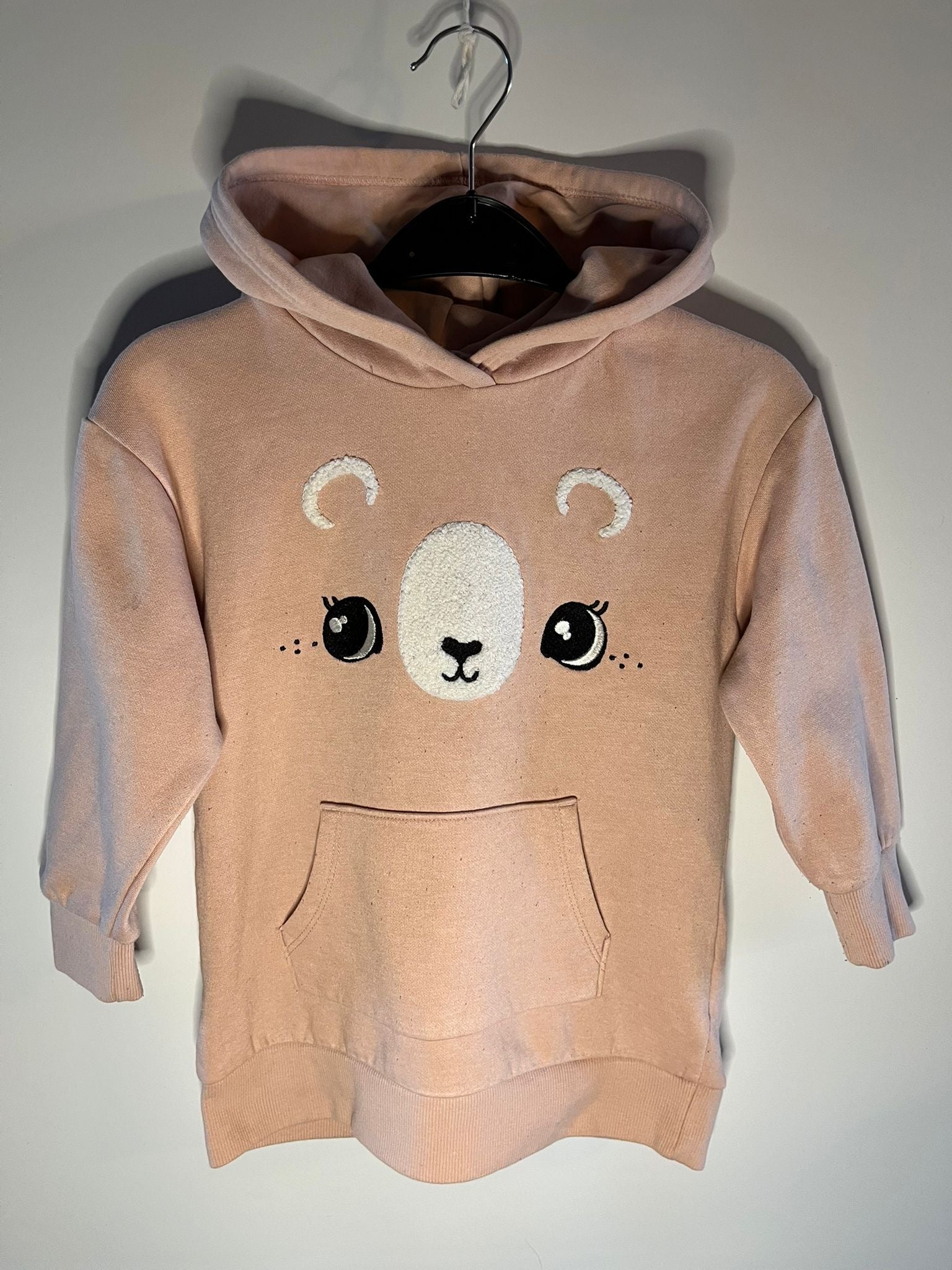 Pink bear hoodie H&M 2-4 years / little drums preloved children clothing 