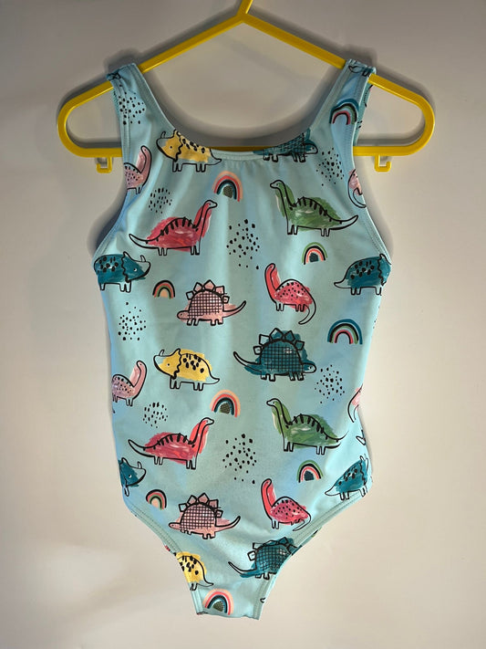 Blue dino swimsuit size 5-6 years preloved little drums 