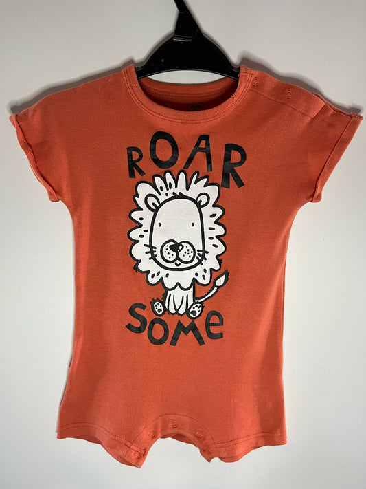Preloved Studio orange lion romper size 12-18 months. Little Drums