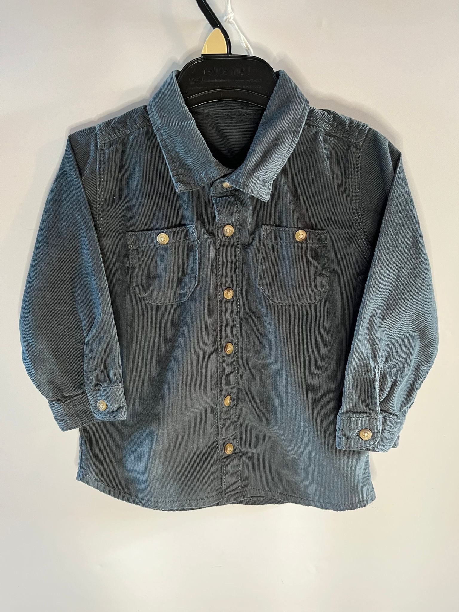 Dark grey cord shirt George preloved little drums 