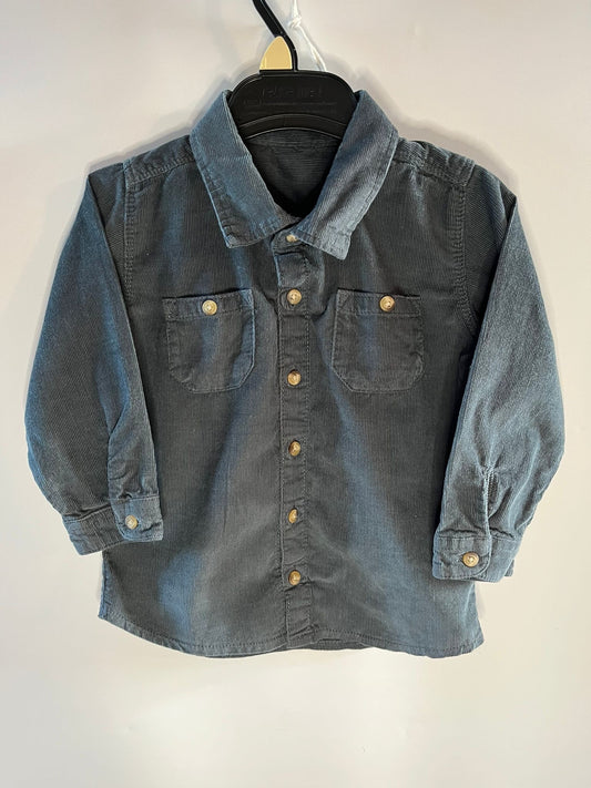 Dark grey cord shirt George preloved little drums 