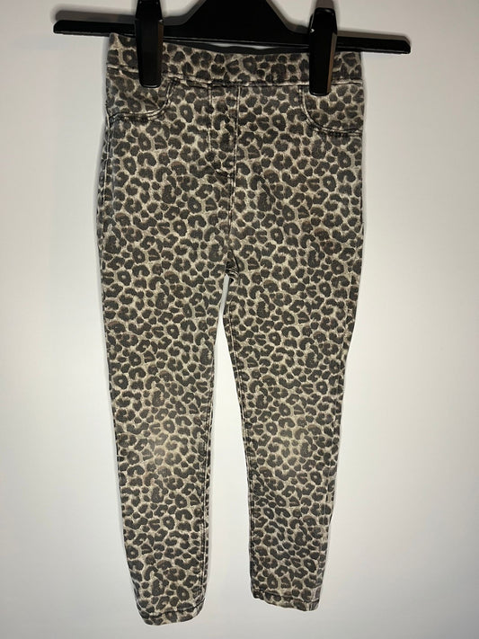 Leopard print leggings - George, preloved little drums, size 5-6 years