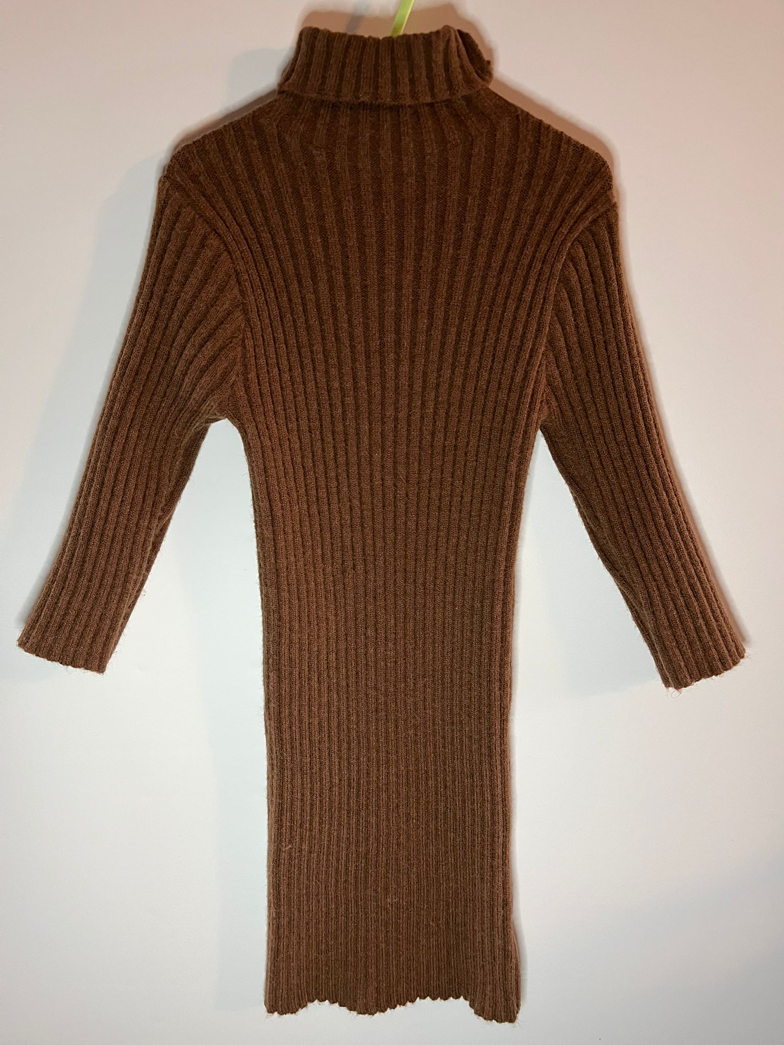 Brown knitted roll neck dress, SHEIN preloved little drums 