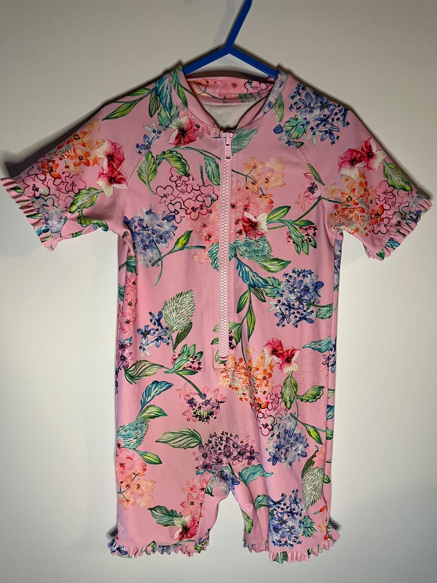 Pink floral swimsuit, next preloved little drums 