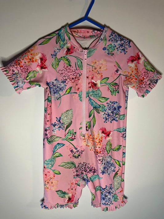 Pink floral swimsuit, next preloved little drums 