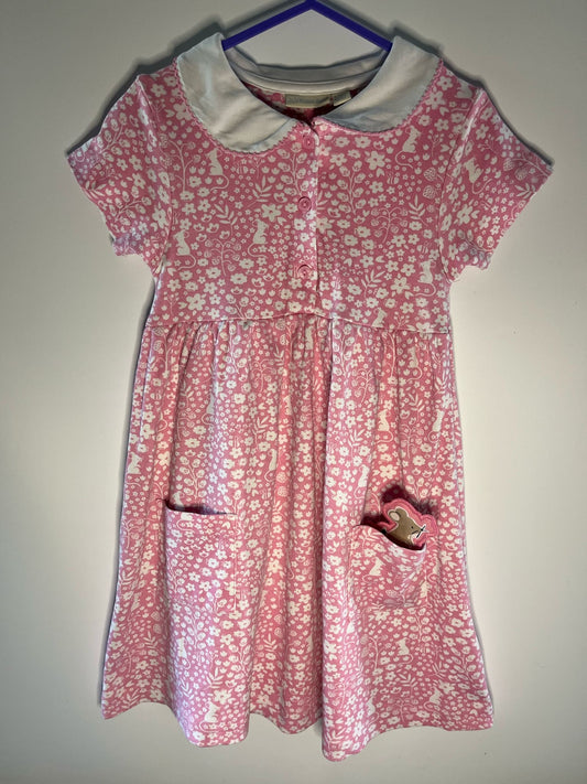 Jojo Manan Bebe pink dress with mouse in pocket size 4 to 5 years. Preloved - Little Drums