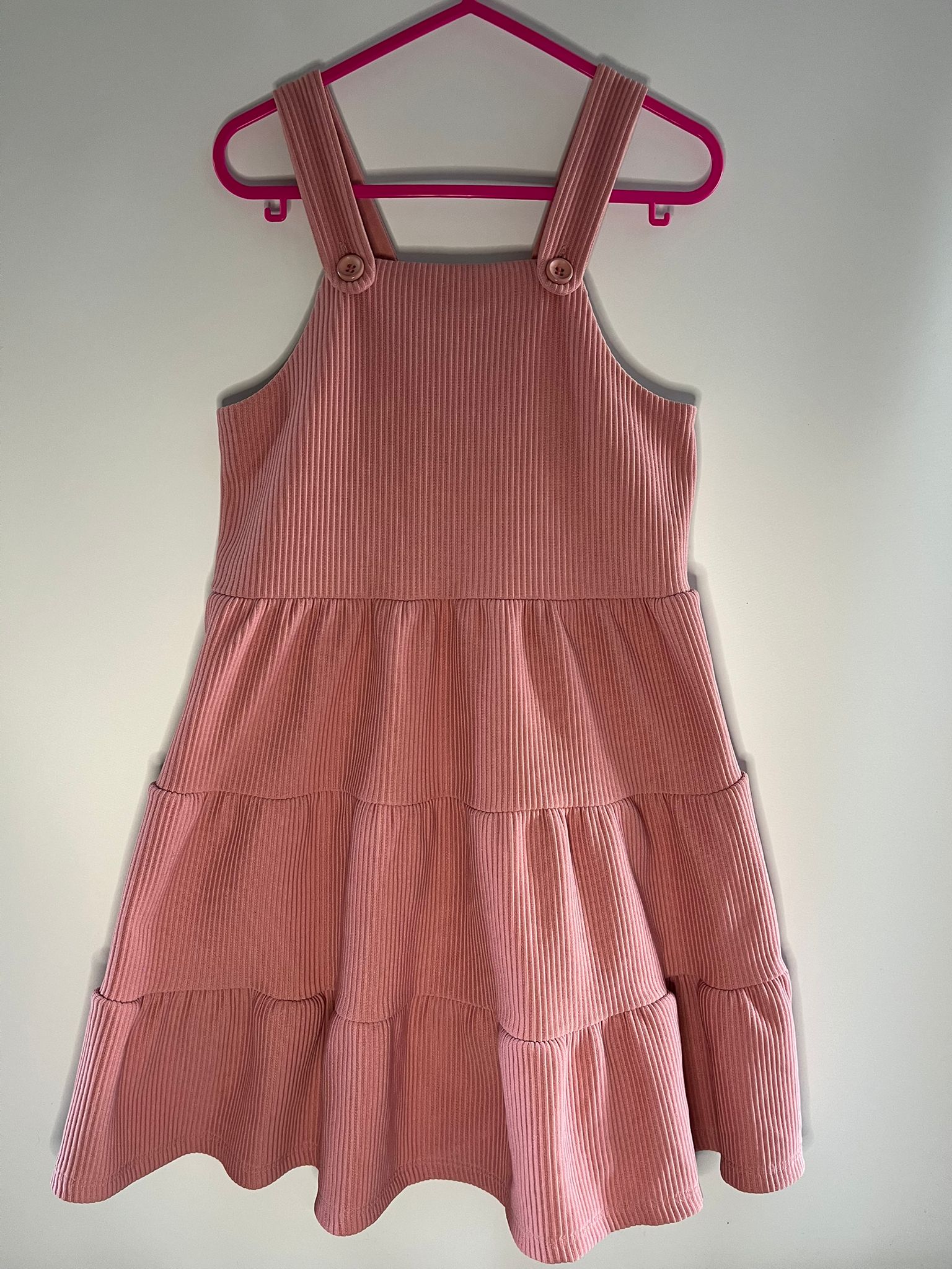 Pink corded thick dress size 5 to 6 years. Preloved - Little Drums.