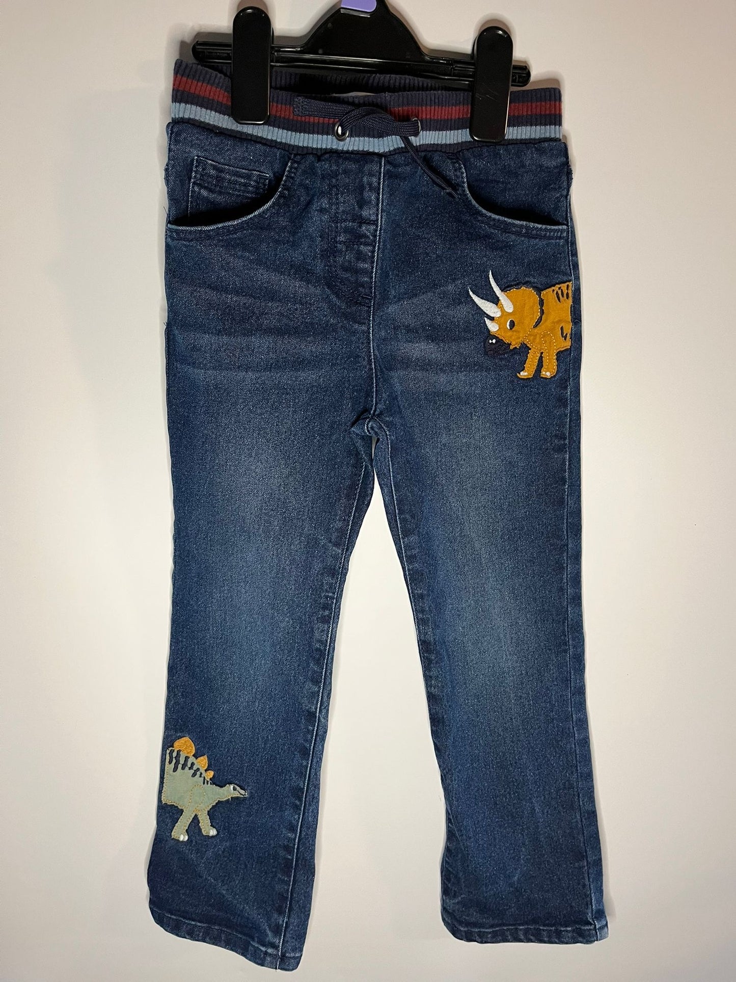 Blue zoo blue jeans with dinosaurs size 3 to 4 years, preloved little drums 